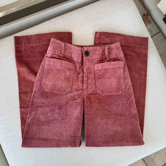 New Anthropologie The Colette Corduroy Full-Length Wide Leg Pants 25P Petites - Picture 5 of 11